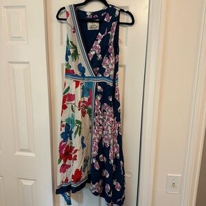 Floral Sleeveless Dress - Navy and Pink